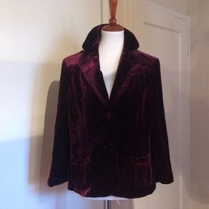 Nine West burgundy crushed velvet jacket